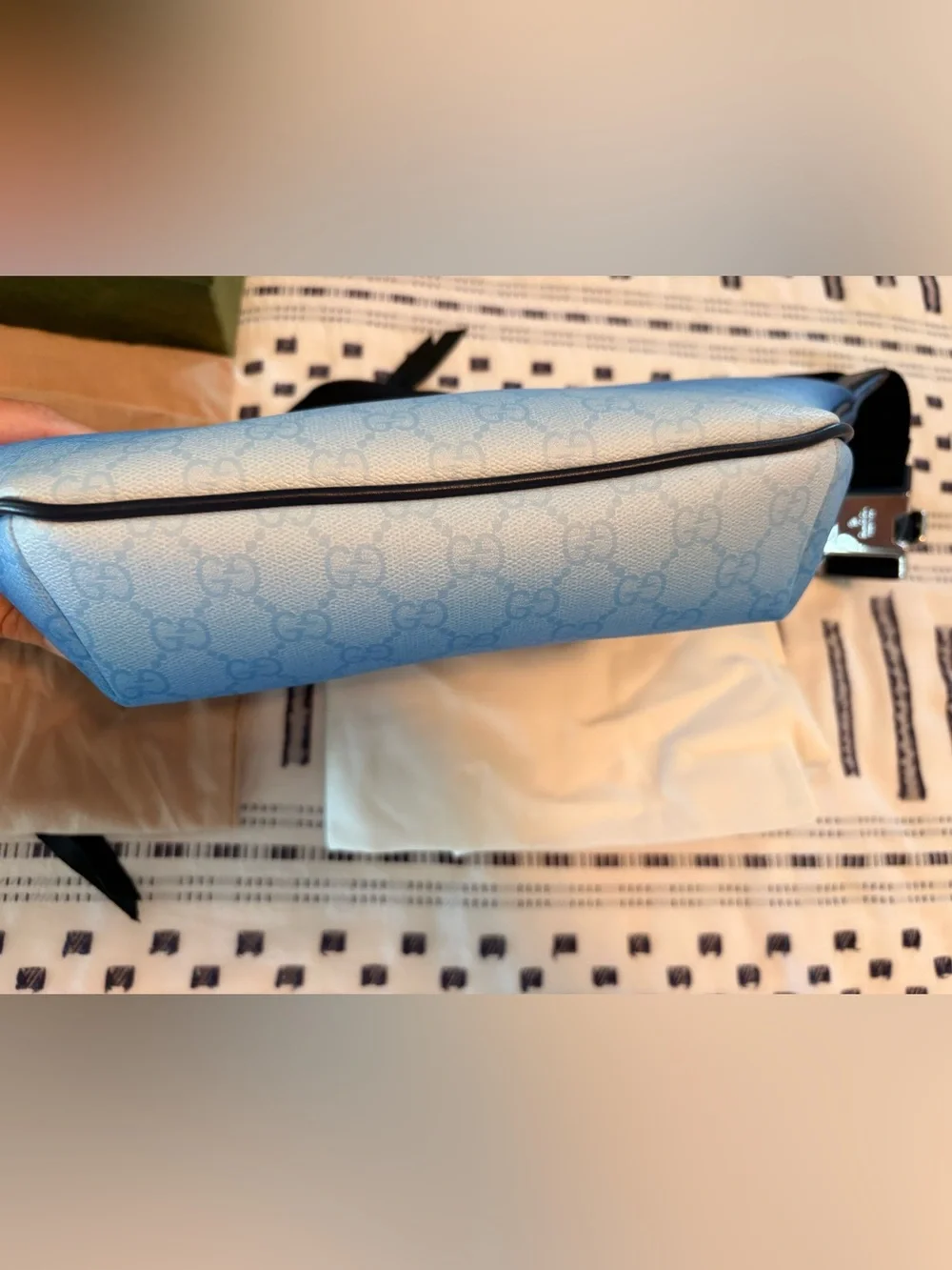 Gucci Blue Ombre Monogram Belt Bag